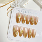 Press-On Nails Floral Design & Quick Application Set of 30
