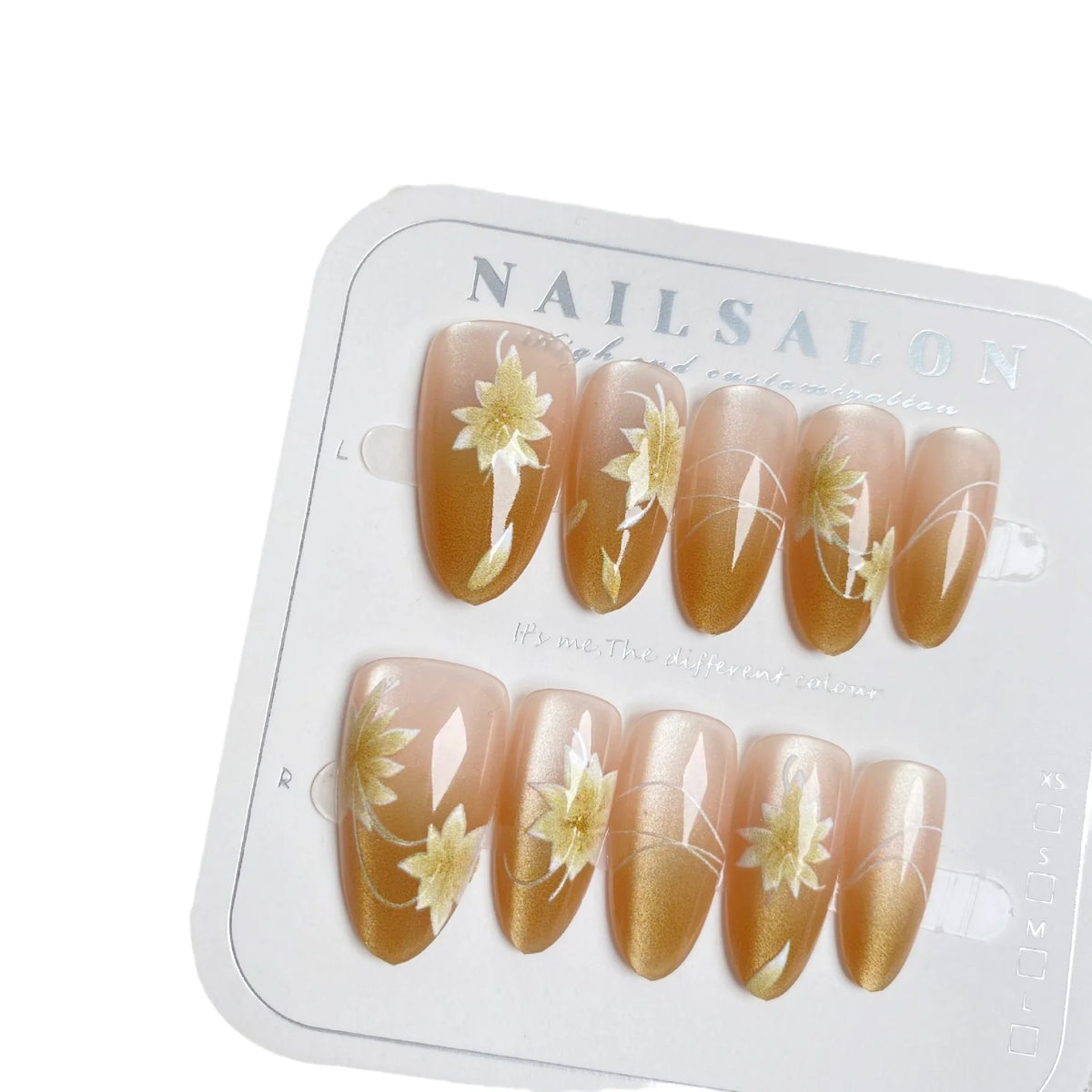 Press-On Nails Floral Design & Quick Application Set of 30
