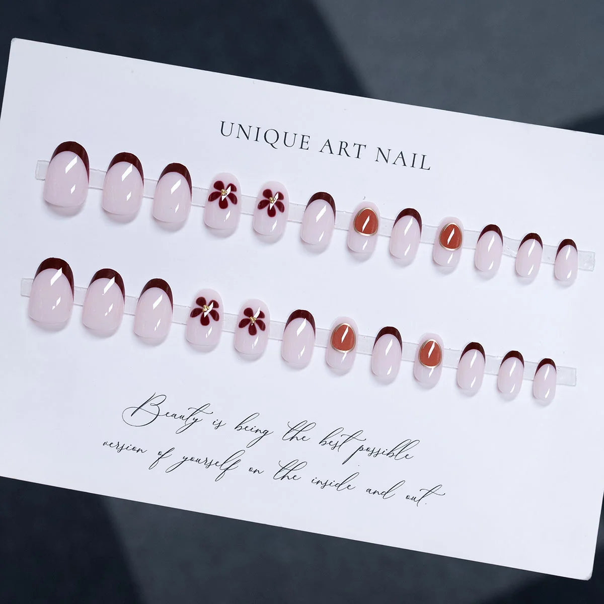 Press-On Nails Floral Design Reusable