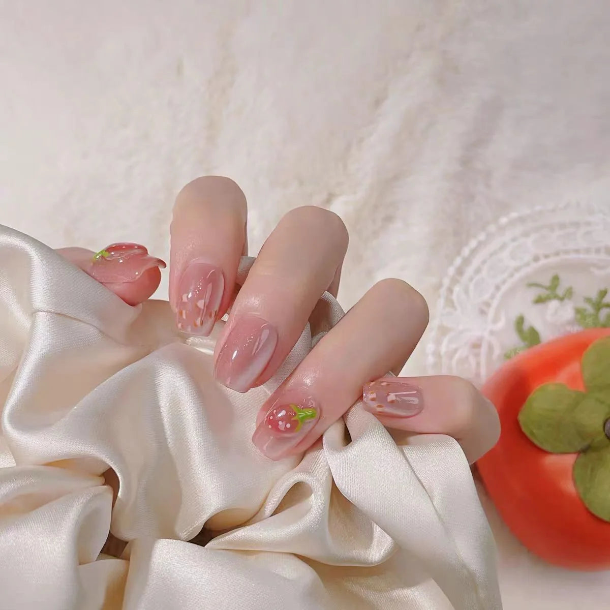 Press-On Nails Floral Design Reusable & Comfortable Fit