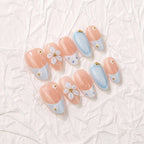 Press-On Nails Floral Design Reusable & Comfortable Fit