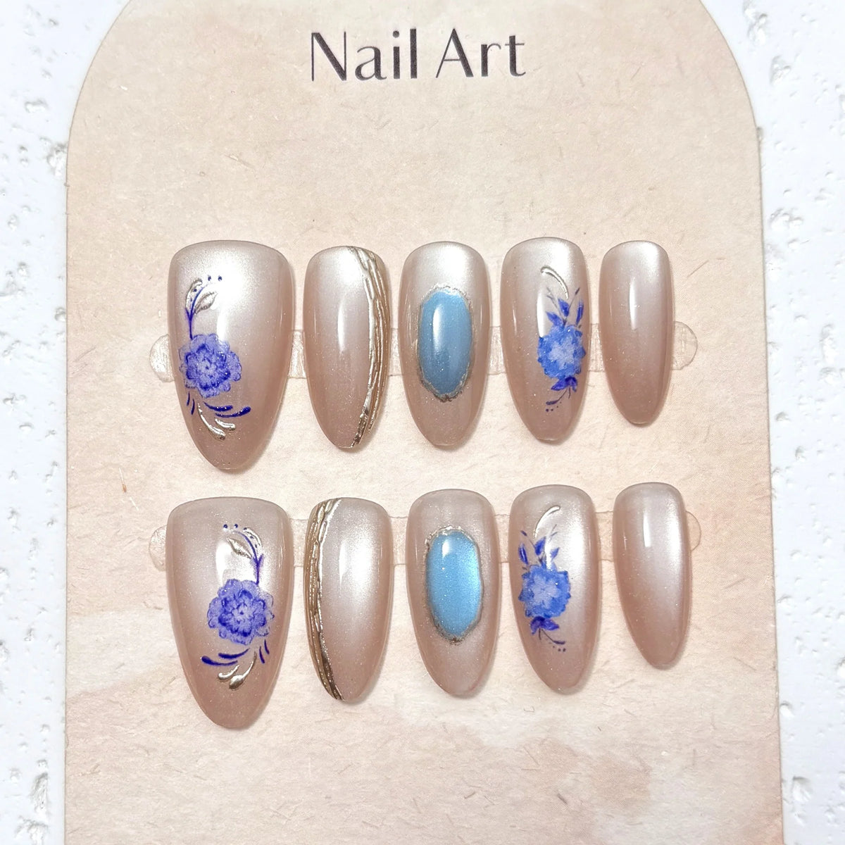 Press-On Nails Floral Design Reusable Comfortable Fit