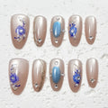 Press-On Nails Floral Design Reusable Comfortable Fit