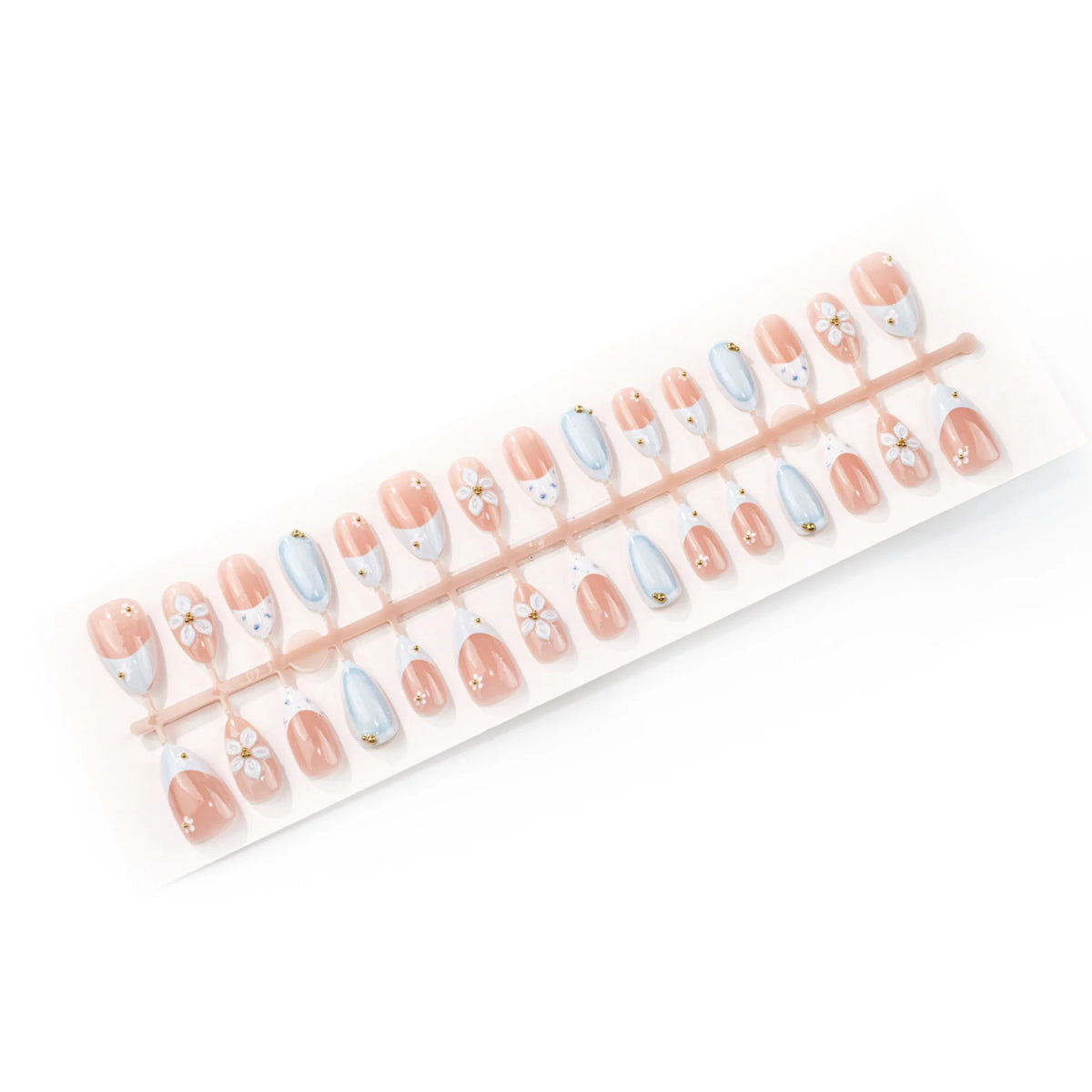 Press-On Nails Floral Design Reusable & Comfortable Fit