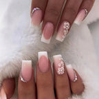 Press-On Nails Floral Design Reusable & Durable
