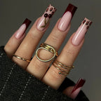 Press-On Nails Floral Design Reusable Easy Application