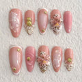 Press-On Nails Floral Design Reusable & Easy Application