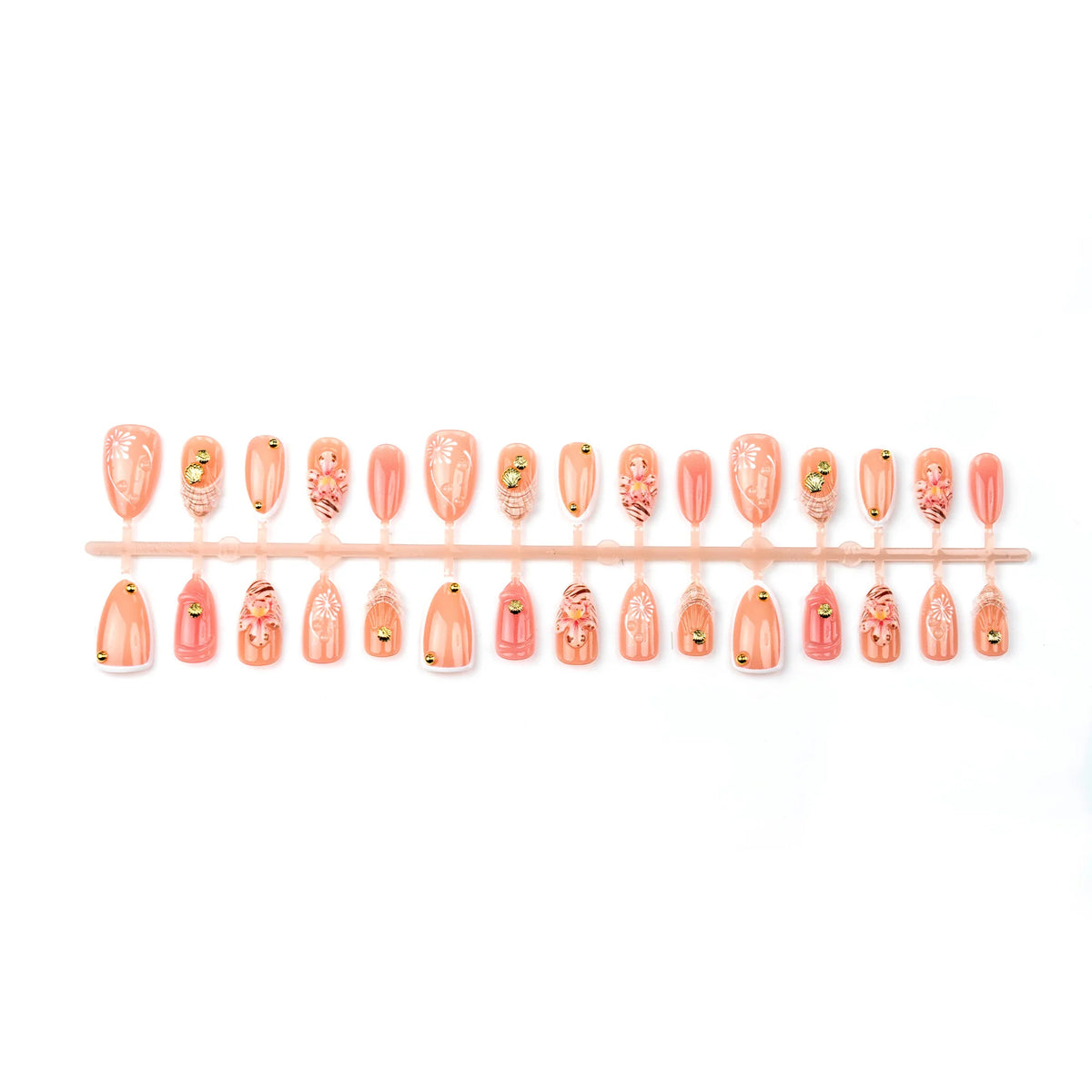 Press-On Nails Floral Design Reusable & Easy Application