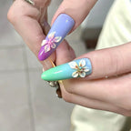 Press-On Nails Floral Design Reusable & Easy Application
