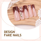 Press-On Nails Floral Design Reusable Easy Application