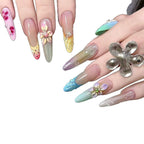 Press-On Nails Floral Design Reusable & Easy Application