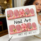 Press-On Nails Floral Design Reusable & Glue-Free