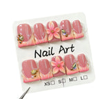 Press-On Nails Floral Design Reusable & Glue-Free