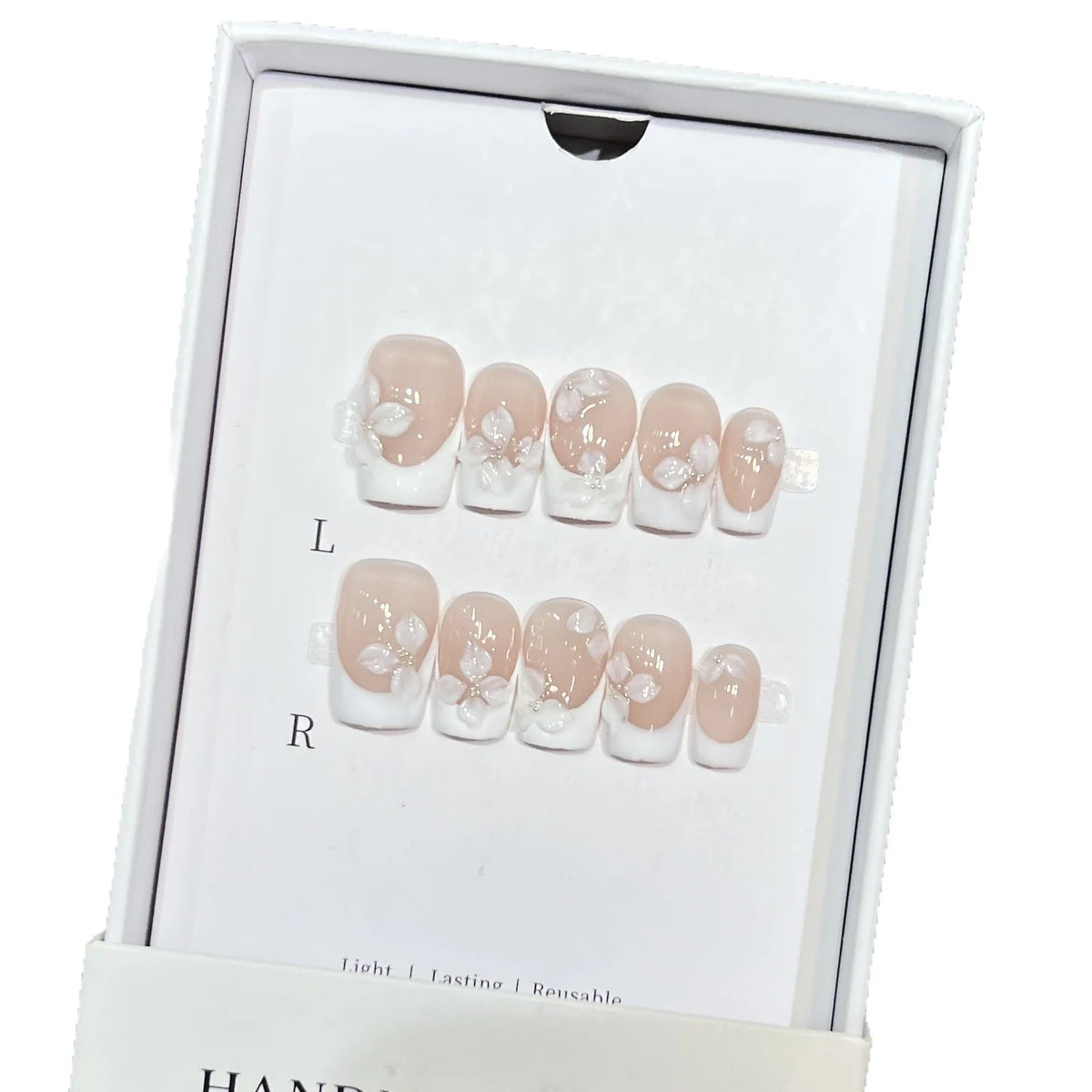 Press-On Nails Floral Design Reusable & Lightweight