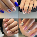 Press-On Nails Floral Design Reusable & Long-Lasting