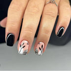 Press-On Nails Floral Design Reusable & Long-Lasting