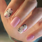 Press-On Nails Floral Design Reusable & Long-Lasting