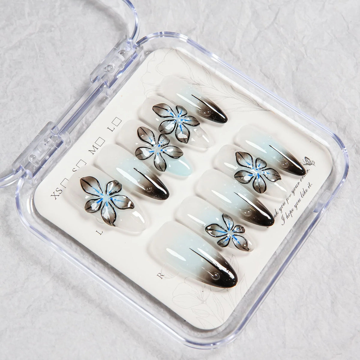 Press-On Nails Floral Design Reusable Long-Lasting Wear