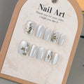 Press-On Nails Floral Design Reusable No Glue