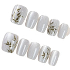 Press-On Nails Floral Design Reusable No Glue
