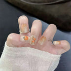 Press-On Nails Floral Design Reusable Non-Toxic