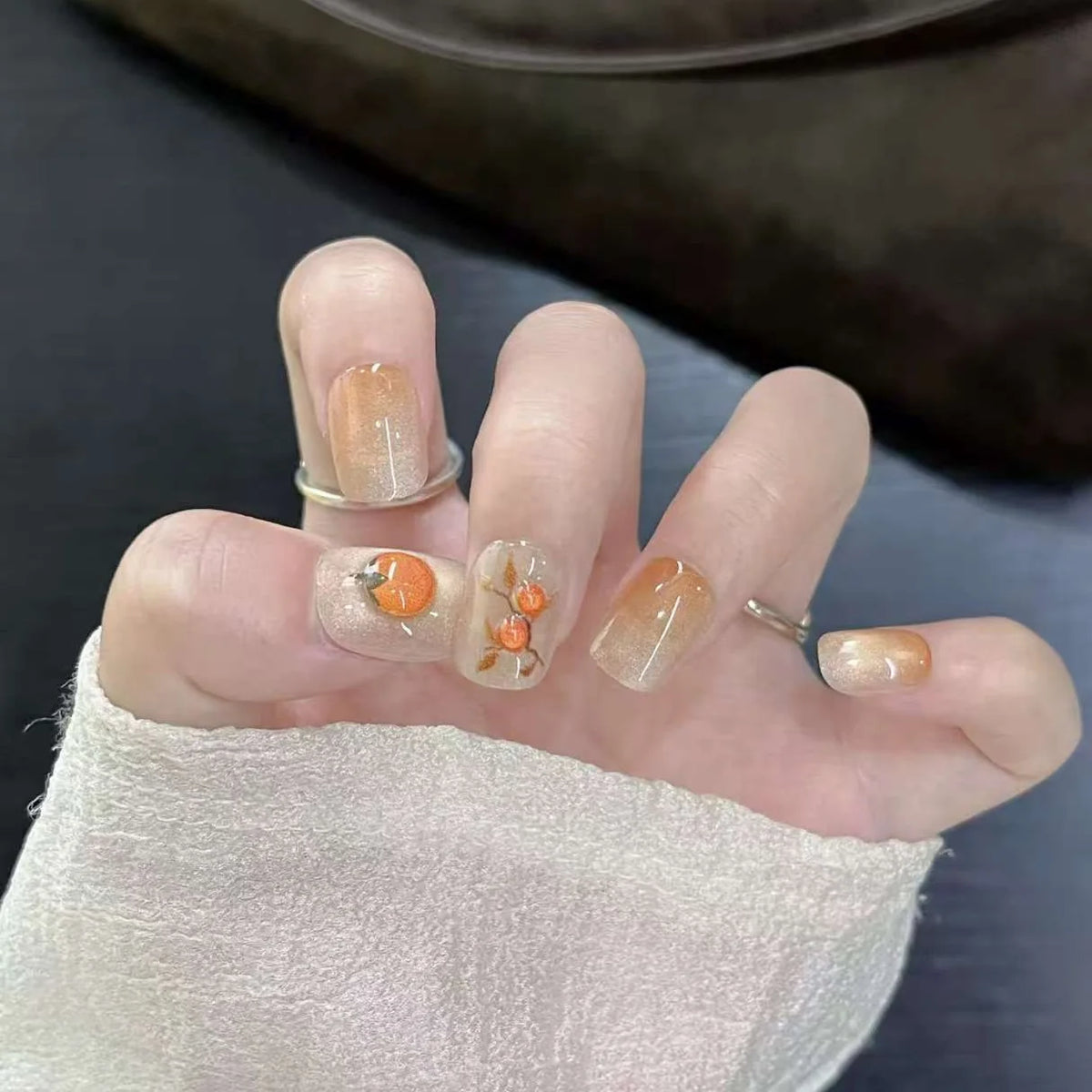Press-On Nails Floral Design Reusable Non-Toxic