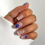 Press-On Nails Floral Design Reusable & Non-Toxic