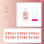Press-On Nails Floral Design Reusable & Peel-And-Stick
