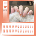 Press-On Nails Floral Design Reusable Peel-And-Stick