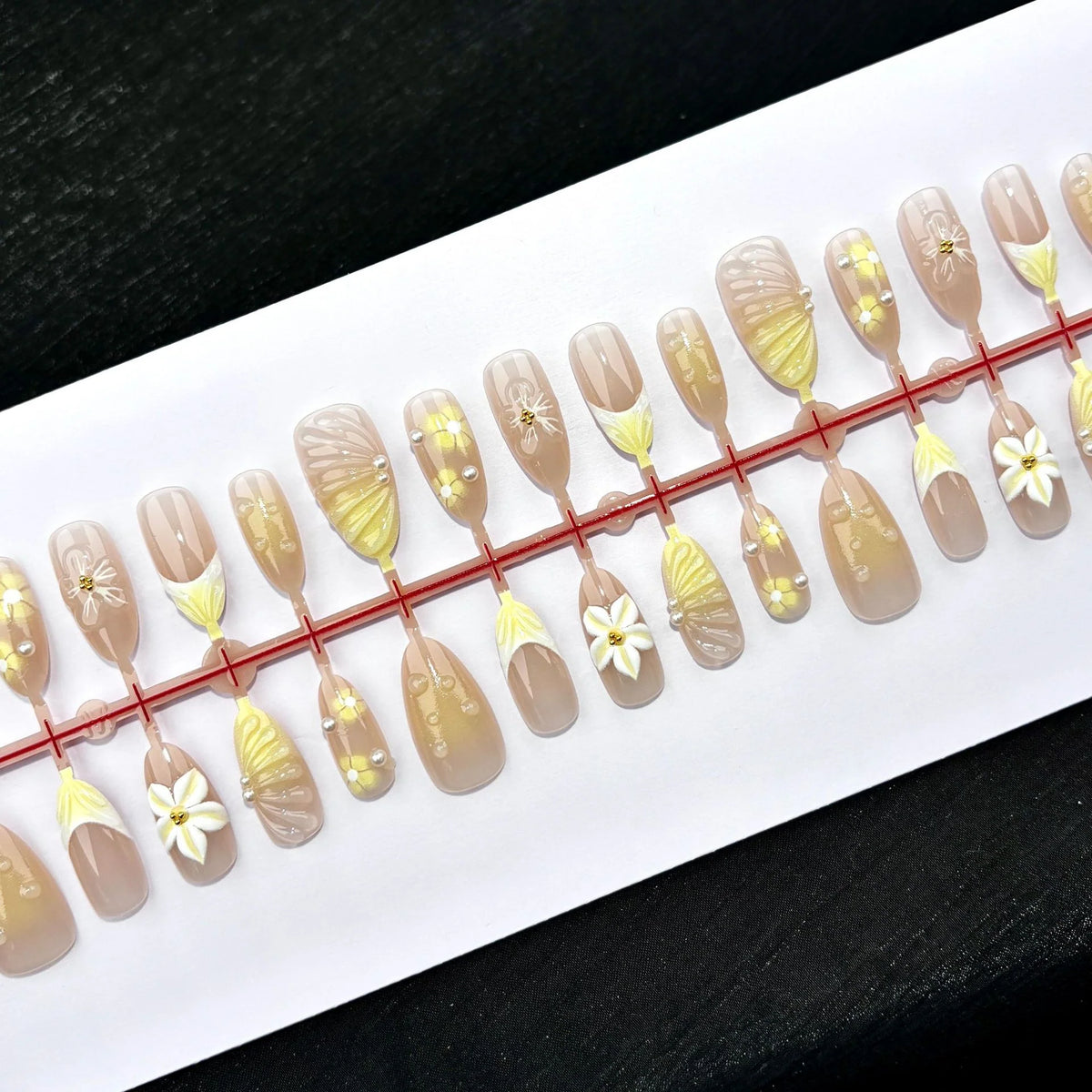 Press-On Nails Floral Design Salon-Quality Easy Apply