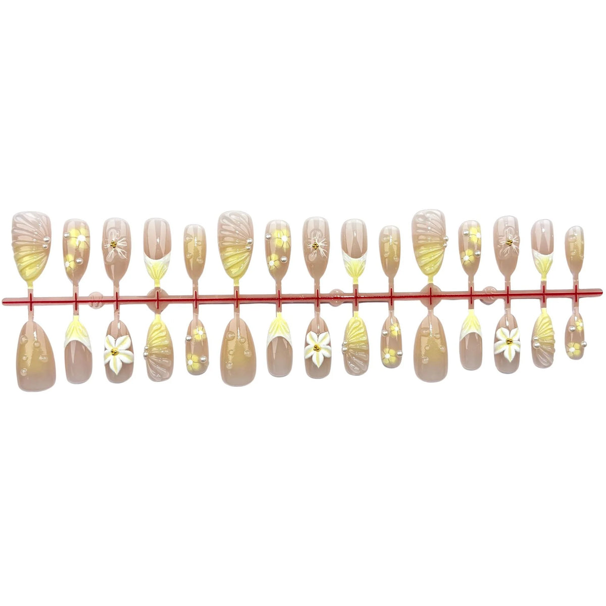 Press-On Nails Floral Design Salon-Quality Easy Apply