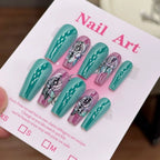 Press-On Nails Floral Design Salon-Quality Set of 24