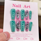 Press-On Nails Floral Design Salon-Quality Set of 24