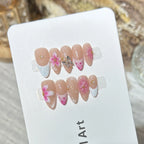 Press-On Nails Floral Design Self-Adhesive Long-Lasting