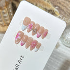 Press-On Nails Floral Design Self-Adhesive Long-Lasting