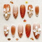 Press-On Nails Floral Design Self-Adhesive & Reusable
