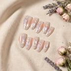 Press-On Nails Floral Design Self-Adhesive & Reusable