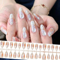 Press-On Nails Floral Design Self-Adhesive & Reusable