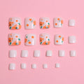 Press-On Nails Floral Design Set of 24