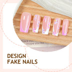 Press-On Nails Floral Design Set of 24