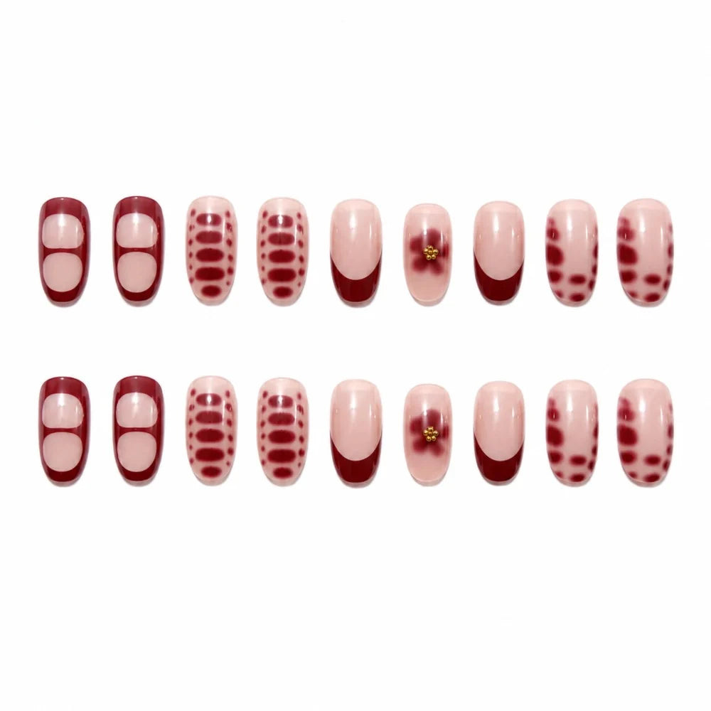 Press-On Nails Floral Design Set of 24