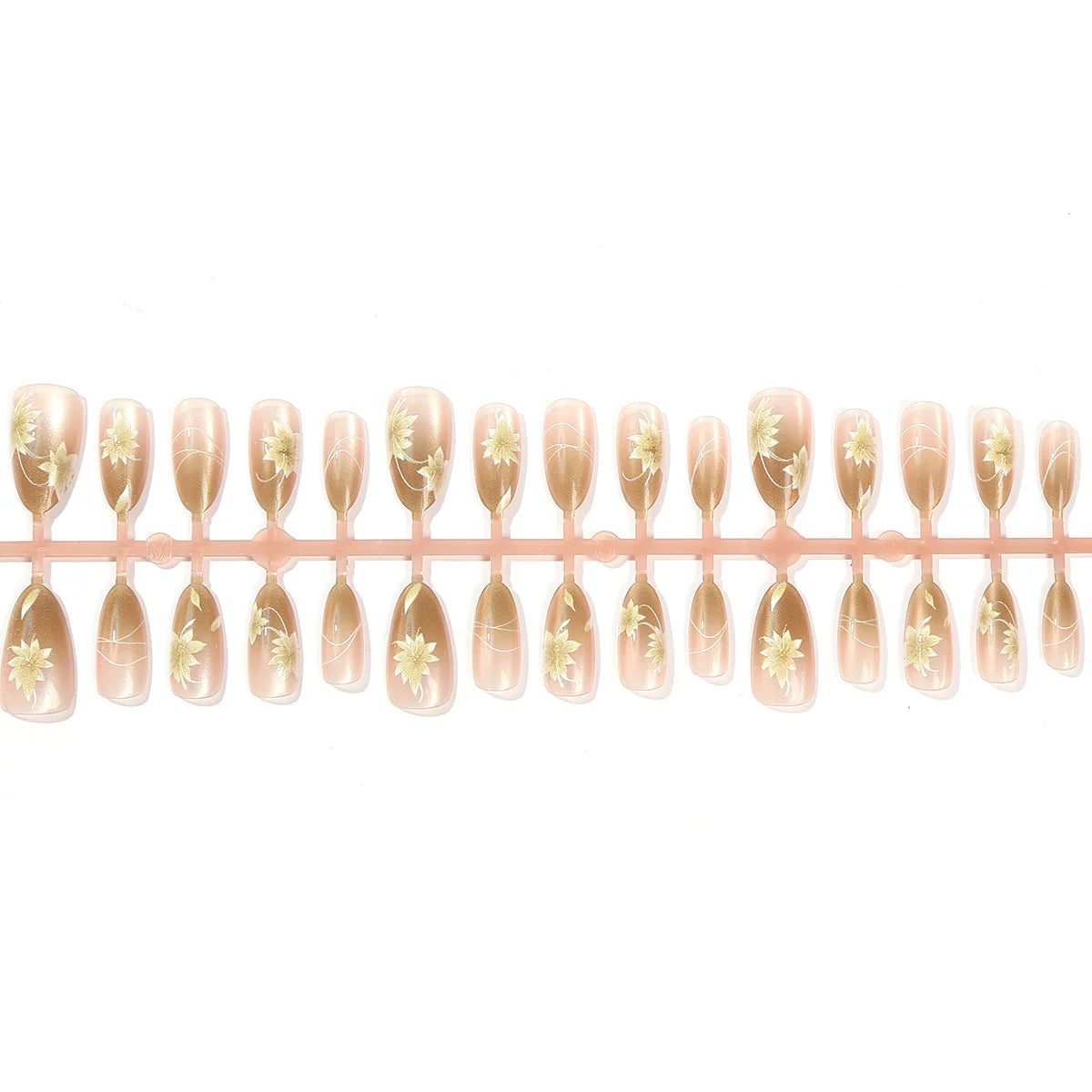 Press-On Nails Floral Design Set of 24