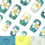 Press-On Nails Floral Design Set of 24 Easy Application