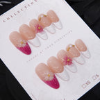 Press-On Nails Floral Design Set of 24 Easy Application