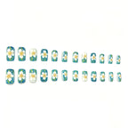 Press-On Nails Floral Design Set of 24 Easy Application