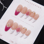 Press-On Nails Floral Design Set of 24 Easy Application