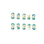 Press-On Nails Floral Design Set of 24 Easy Application