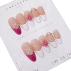 Press-On Nails Floral Design Set of 24 Easy Application