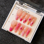 Press-On Nails Floral Design Set of 30 Long-Lasting