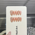 Press-On Nails Floral Design Short Oval